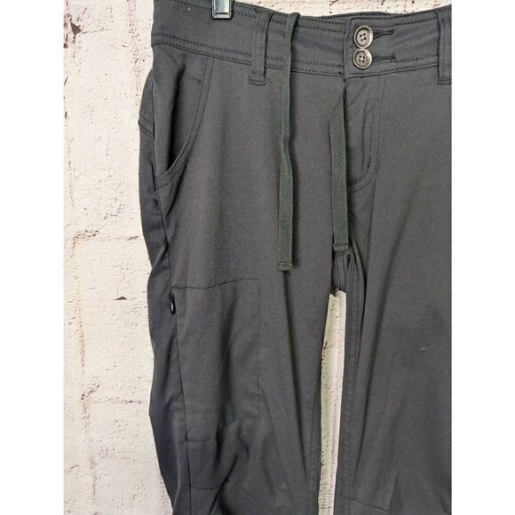 PrAna Meme Womens Pants Gray Cargo Adjustable Hiking Wicking Stretch sz 10 Conve - Picture 3 of 11